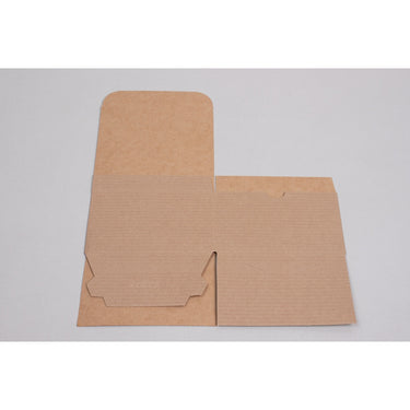 Ohio Valley Natural Kraft Pinstripe Tuck-Top Gift Boxes - 5"L x 5"W x 3"H / 2 Cases of 100 = 200 Boxes