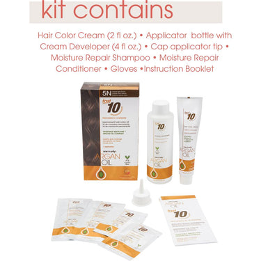 One 'N Only Argan Oil Fast 10 Permanent Hair Color Kit - 4N Natural Medium Brown