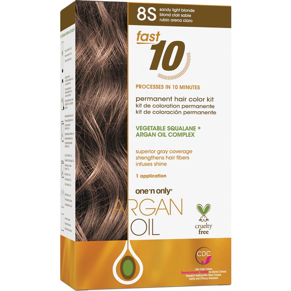 One 'N Only Argan Oil Fast 10 Permanent Hair Color Kit - 8S Sandy Ligh ...