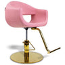 Ophelia Chic Styling Chair / Pink with Polished Gold Base by HANS Equipment