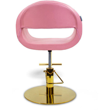 Ophelia Chic Styling Chair / Pink with Polished Gold Base by HANS Equipment