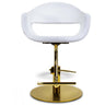 Ophelia Chic Styling Chair / White with Polished Gold Base by HANS Equipment