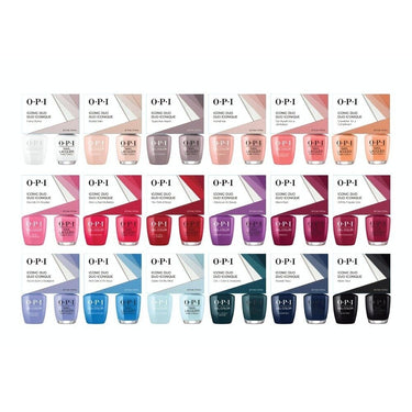 OPI Iconic Duo - GelColor + Nail Lacquer - 54 Piece Acrylic Display - Three Duo of Each Color