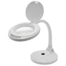 OptiVue 5-Diopter LED Magnification Desk Lamp / Flexible 11" Gooseneck Arm - 4" 5-Diopter Round Crystal-Clear Glass Lens - 2.25x Magnification by Aven