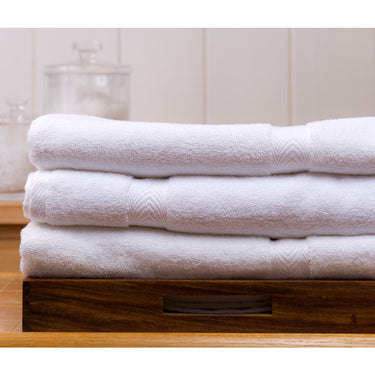 Organic Collection Deluxe Bath Towel / 100% Organic Turkish Cotton / 30" X 55" / White / 1 Dozen by The Turkish Towel Company