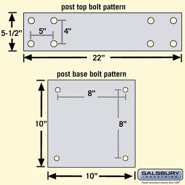 Pedestal for 6 & 7 Door High Surface Mounted Cell Phone Lockers - Aluminum by Salsbury – Aluminum by Salsbury (view 2)