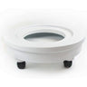 Pedicure Bowl Cart - Hammered Aluminum / Matte Powder-Coated White Finish by Noel Asmar