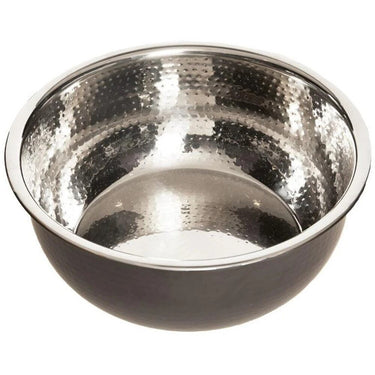 Pedicure Bowl - Hand Hammered Stainless Steel with Black Powder Coated Exterior