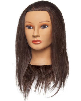 Penelope Manikin Head / 100% Human Hair / 18"-20" Hair Length / Brown Hair by Diane Mannequins