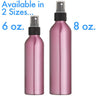 Pink Aluminum Bottle and Black Sprayer with Clear Overcap - 8 oz. (240 mL.) / 36 Pack
