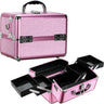 Pink Krystal 4-Tiers Expandable Trays Cosmetic Makeup Train Case Organizer Travel by TruCase