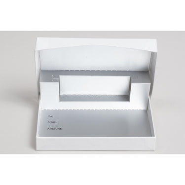 Pop-Up Gift Card Boxes - Tuxedo White Linen - 4-5/8"L x 3-3/8"W x 5/8"H / 1 Case (50 per Case)