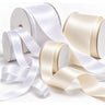 Premium Single Face Satin Ribbon - White - 1/4"W x 100 yds  / Case of 20 Tins