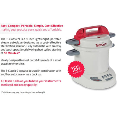 T-Classic 9 Autoclave / Classic Electric Sterilizer by Tuttnauer