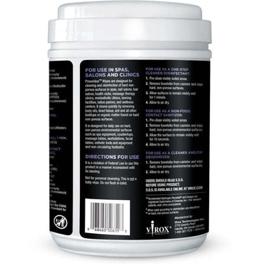 Prevention One-Step Disinfectant Cleaner Wipes - 6" X 7" Each Wipe / Case of (12) 160 Count Canisters