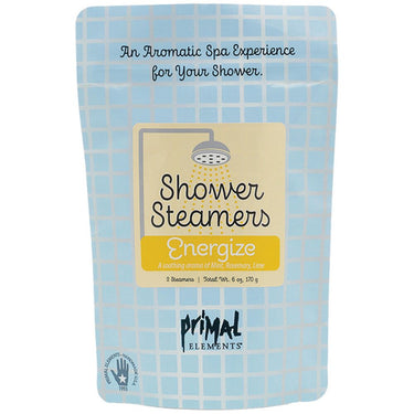 Primal Elements Shower Steamers - ENERGIZE / (2) 3 oz. Steamer Tablets - 2-3 Uses per Tablet / 6 oz. - 170 grams