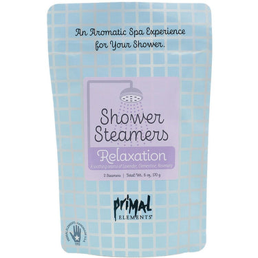 Primal Elements Shower Steamers - RELAXATION / (2) 3 oz. Steamer Tablets - 2-3 Uses per Tablet / 6 oz. - 170 grams