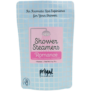 Primal Elements Shower Steamers - ROMANCE / (2) 3 oz. Steamer Tablets - 2-3 Uses per Tablet / 6 oz. - 170 grams