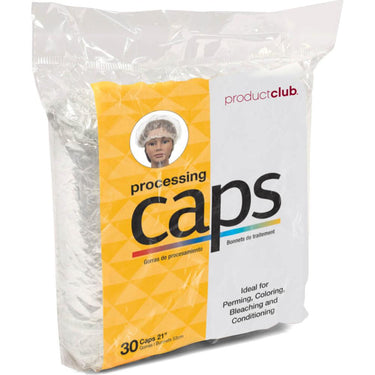 Product Club - Processing Caps - 30 Count / Offers Full Head Coverage With an Elastic Edge That Protects the Face