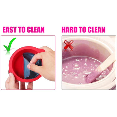 Professional Non-Stick Silicone Wax Cans & Spatulas / Blue and Red / Set of 2