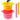 Professional Non-Stick Silicone Wax Cans & Spatulas / Pink and Yellow / Set of 2