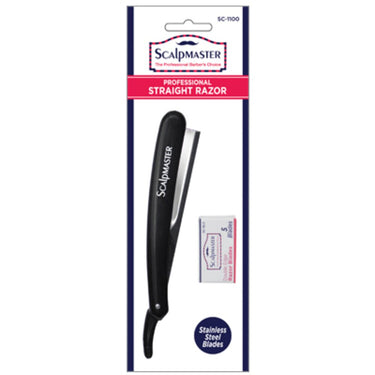 Professional Straight Razor + 5 Double Edge Blades That Cut in Half = 10 Replacements by Scalpmaster