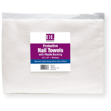 Protective Nail Towels With Plastic Backing - 12" x 16" / 50 Pack by DL Pro