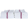 ProTex Bleach Guard Barber with Red Stripe - 100% Cotton Herringbone Weave - 15" x 26" - 1.2 lbs. / 12 Pack