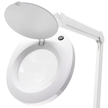 ProVue SuperSlim LED Magnifying Lamp with Rolling Stand / 5" 5-Diopter Round Crystal-Clear Glass Lens - 2.25x Magnification by Aven