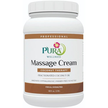 Pura Wellness Coconut Therapy Massage Cream - Fractionated Coconut Oil / 1 Gallon - 128 oz. - 3.78 Liters by Pura Wellness