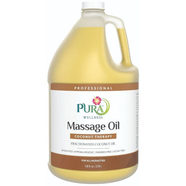 Pura Wellness Coconut Therapy Massage Oil - Fractionated Coconut Oil / 1 Gallon - 128 oz. - 3.78 Liters by Pura Wellness