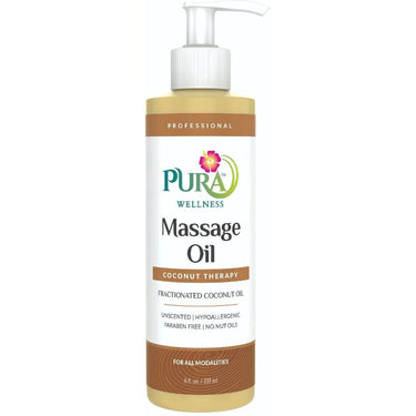 Pura Wellness Coconut Therapy Massage Oil - Fractionated Coconut Oil / 8 oz. - 237 mL. by Pura Wellness