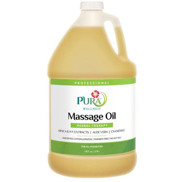 Pura Wellness Herbal Therapy Massage Oil / 1 Gallon - 128 oz. - 3.78 Liters by Pura Wellness