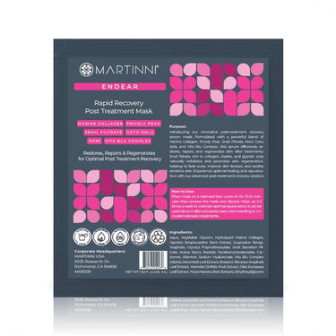 Rapid Recovery Post-Treatment Mask / Pack of 15 - Each Pre-Moistened 100% Natural and Paraben Free Mask is Single Use by Martinni