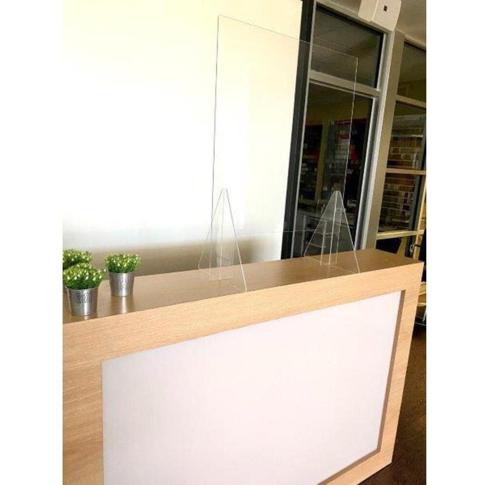Reception Desk Sneeze Guard Shield Counter Barrier - 23.5