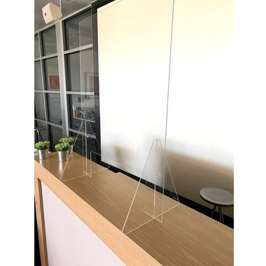 Reception Desk Sneeze Guard Shield Counter Barrier - 23.5" Wide x 31.5" High with 16.5" Wide X 6" High Opening