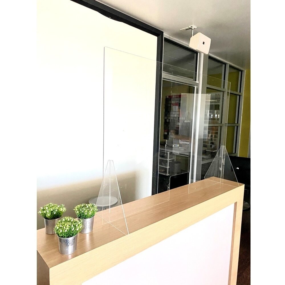 Reception Desk Sneeze Guard Shield Counter Barrier - 45.25