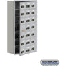 Recessed Mounted Cell Phone Storage Locker with 21 A Doors (20 usable) in Aluminum - Keyed Locks by Salsbury – Aluminum – Resettable Combination Locks by Salsbury