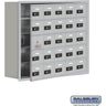 Recessed Mounted Cell Phone Storage Locker with 25 A Doors (24 usable) in Aluminum - Keyed Locks by Salsbury – Aluminum – Resettable Combination Locks by Salsbury