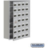 Recessed Mounted Cell Phone Storage Locker with 28 A Doors (27 usable) in Aluminum - Keyed Locks by Salsbury – Aluminum – Resettable Combination Locks by Salsbury