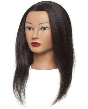 Reese Manikin Head / 100% Human Hair / 20"-22" Hair Length / Level 2 Black Hair by Diane Mannequins