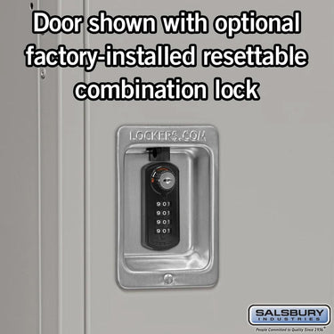 Resettable Combination Lock - Factory Installed on Metal Locker Door by Salsbury – Black by Salsbury (view 2)