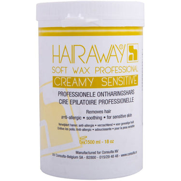Resin&eacute; By HAIRAWAY&reg; Creamy Sensitive Resin Wax / Strip Wax - Soft Wax / 18 oz. - 500 mL. Microwaveable Jar