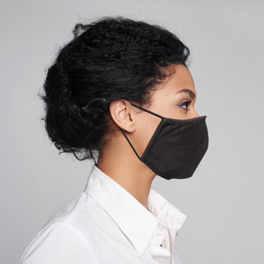 Reusable Face Masks with Adjustable Elastic Ear Straps - Black / 4 Pack