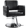 Romina Premium Square Styling Chair / Black with Chrome Base by HANS Equipment