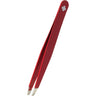 Rubis Red with White Swiss Cross Slanted Tweezer / 3.75"