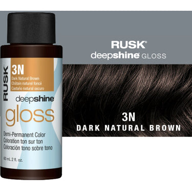 Rusk Deepshine Gloss - Liquid Demi-Permanent Color 5-in-1 Illuminating Formula / 3N Dark Natural Brown / 2 oz.