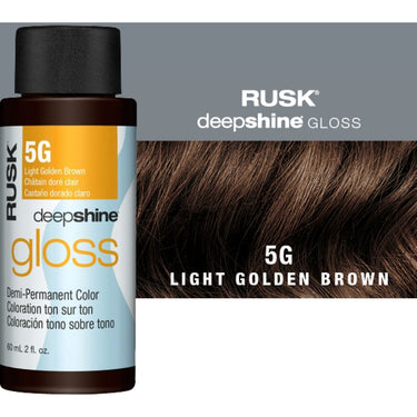 Rusk Deepshine Gloss - Liquid Demi-Permanent Color 5-in-1 Illuminating Formula / 5G Light Golden Brown / 2 oz.