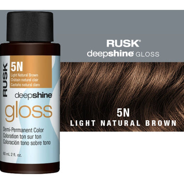 Rusk Deepshine Gloss - Liquid Demi-Permanent Color 5-in-1 Illuminating Formula / 5N Light Natural Brown / 2 oz.