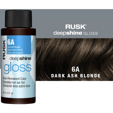 Rusk Deepshine Gloss - Liquid Demi-Permanent Color 5-in-1 Illuminating Formula / 6A Dark Ash Blonde / 2 oz.